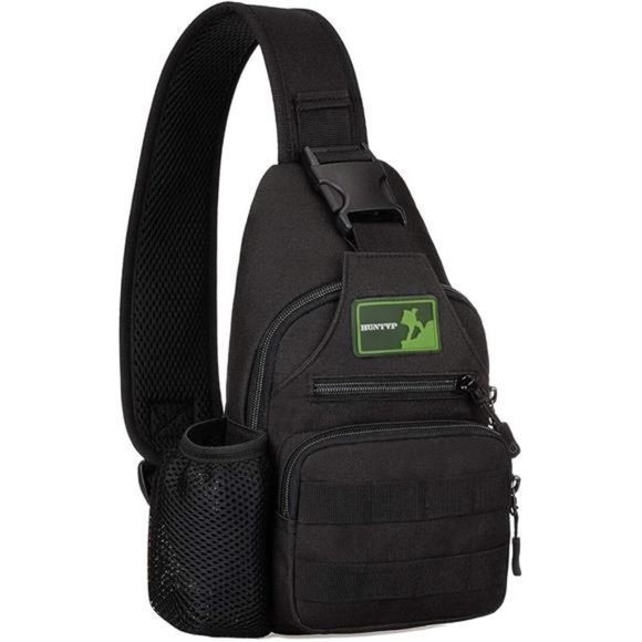 HUNTVP Small Tactical Sling Chest Pack Bag Molle Daypack Backpack Military Cross - Picture 7 of 8